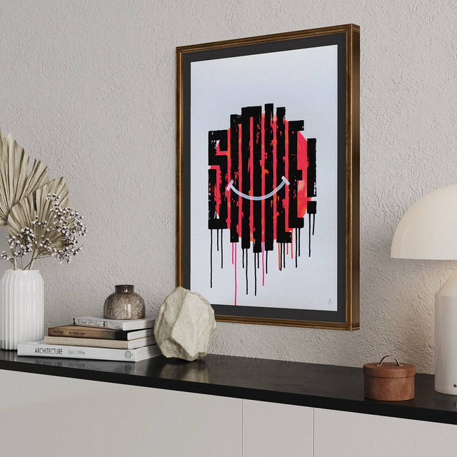 Smile - Drippy Neon Orange / Pink