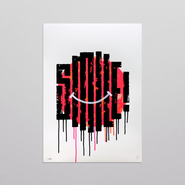 Smile - Drippy Neon Orange / Pink