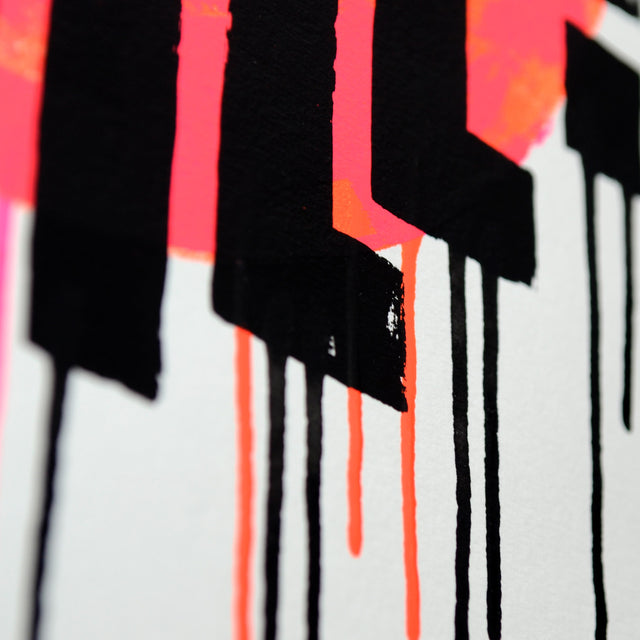 Smile - Drippy Neon Orange / Pink