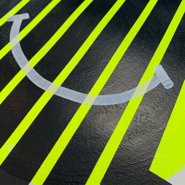 Smile - Neon Yellow (hand painted)