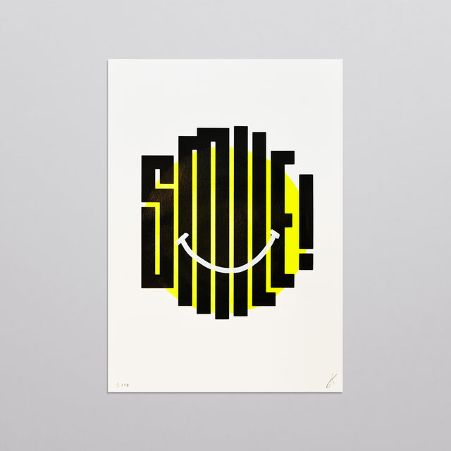 Smile - Neon Yellow (hand painted)