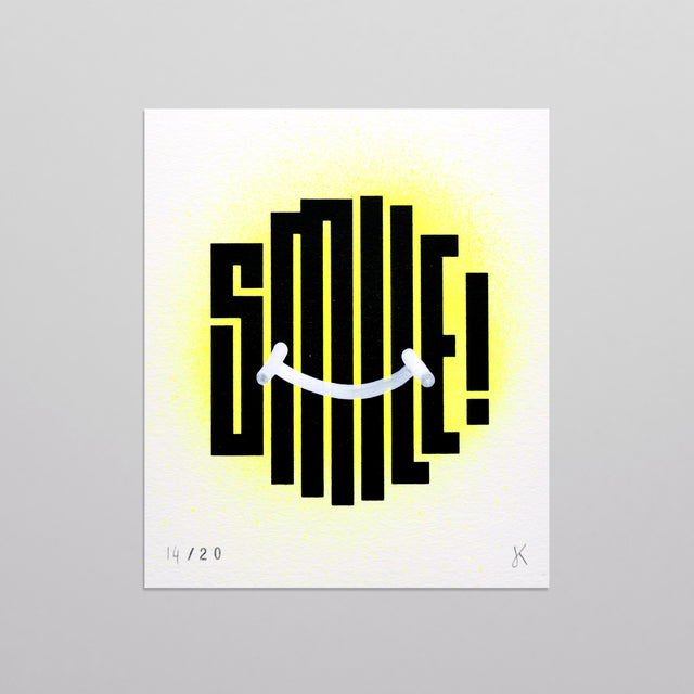 Cheeky Little Smile - Neon Yellow Spray paint