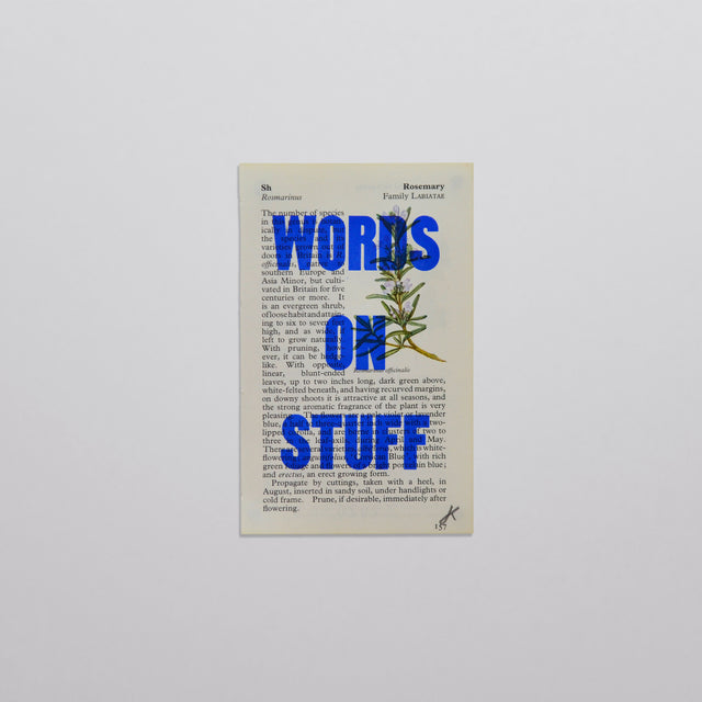 Words on stuff - Flowers 08 (blue)