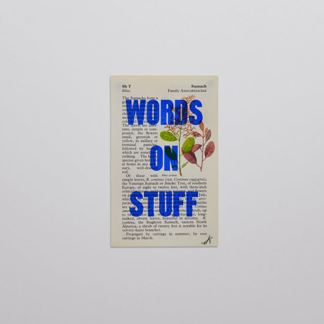Words on stuff - Flowers 09 (blue)