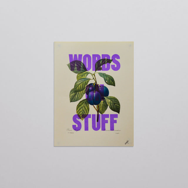 Words on stuff - Plums 01 (purple)